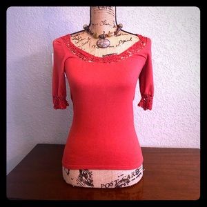 BCBGMaxazria 3/4 Sleeve Top Size S